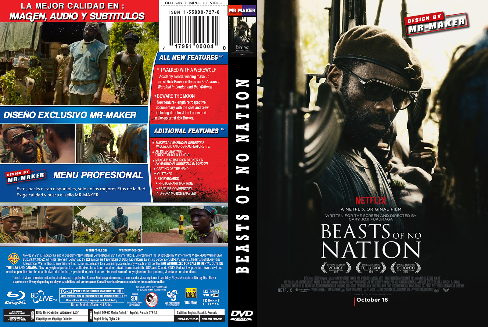 Beasts Of No Nation 2015 DVD COVER COVERGOODPELIS
